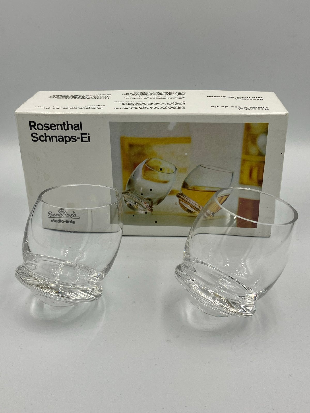 Rosenthal Schnaps-Ei - Set van 2 borrelglaasjes, Ophalen of Verzenden, Zo goed als nieuw, Overige merken, Glas