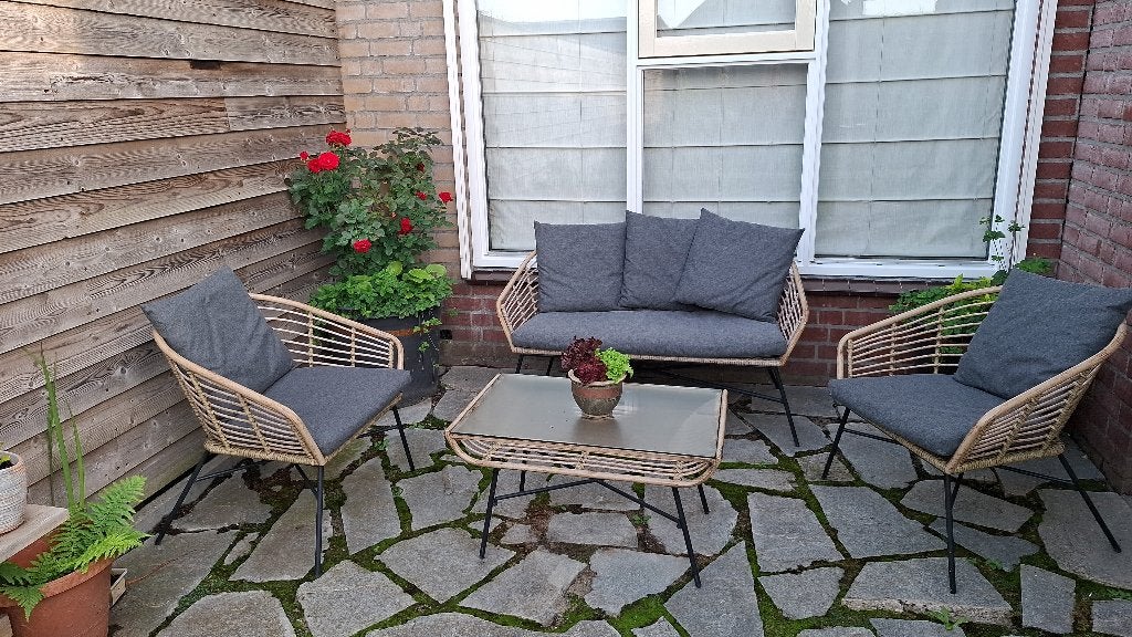 Tuinset bank en 2 stoelen + tafel, Ophalen, 4 zitplaatsen, Tuinset, Bank