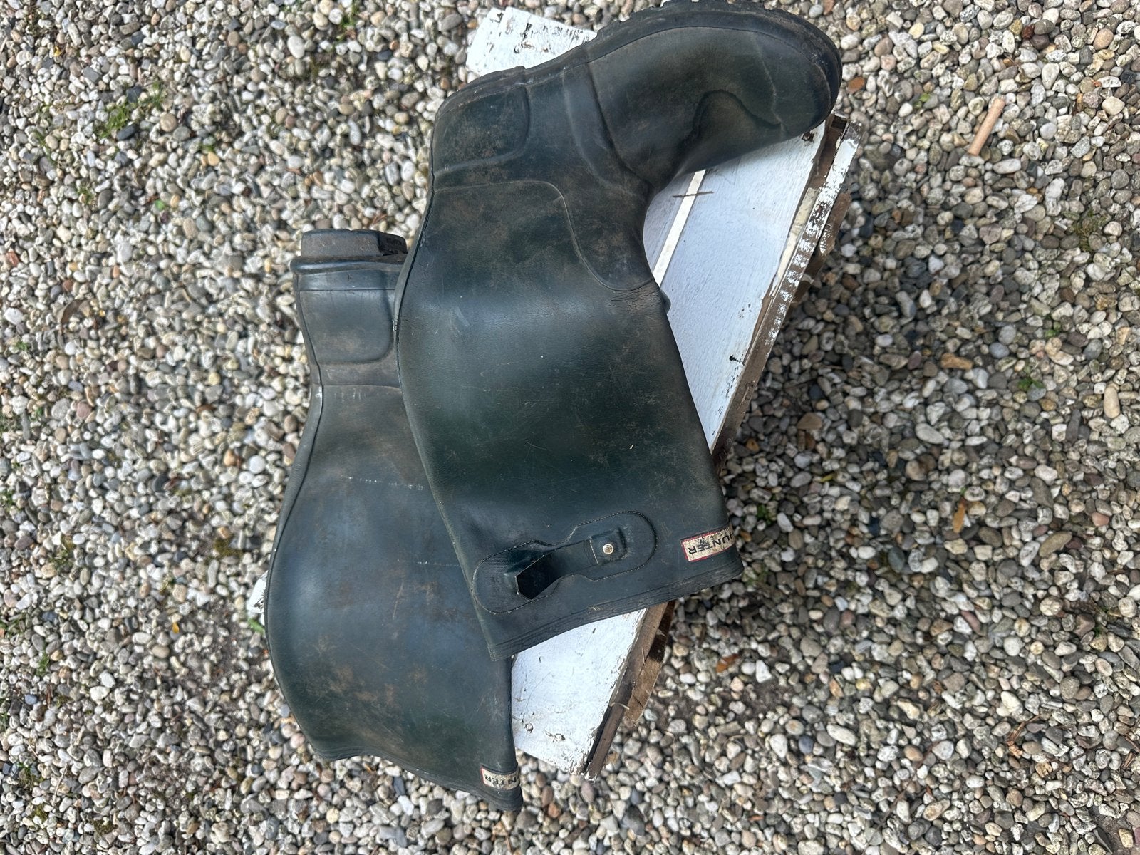 Hunter regenlaarzen donkergroen, maat 38, Kleding | Dames, Schoenen, Ophalen, Gedragen, Groen, Regenlaarzen