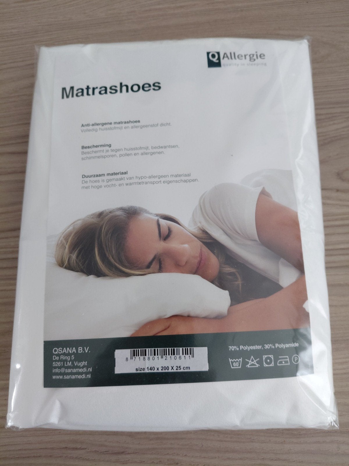 Anti-allergene matrashoes 140x200 cm, Ophalen of Verzenden, Nieuw, Eenpersoons, Wit