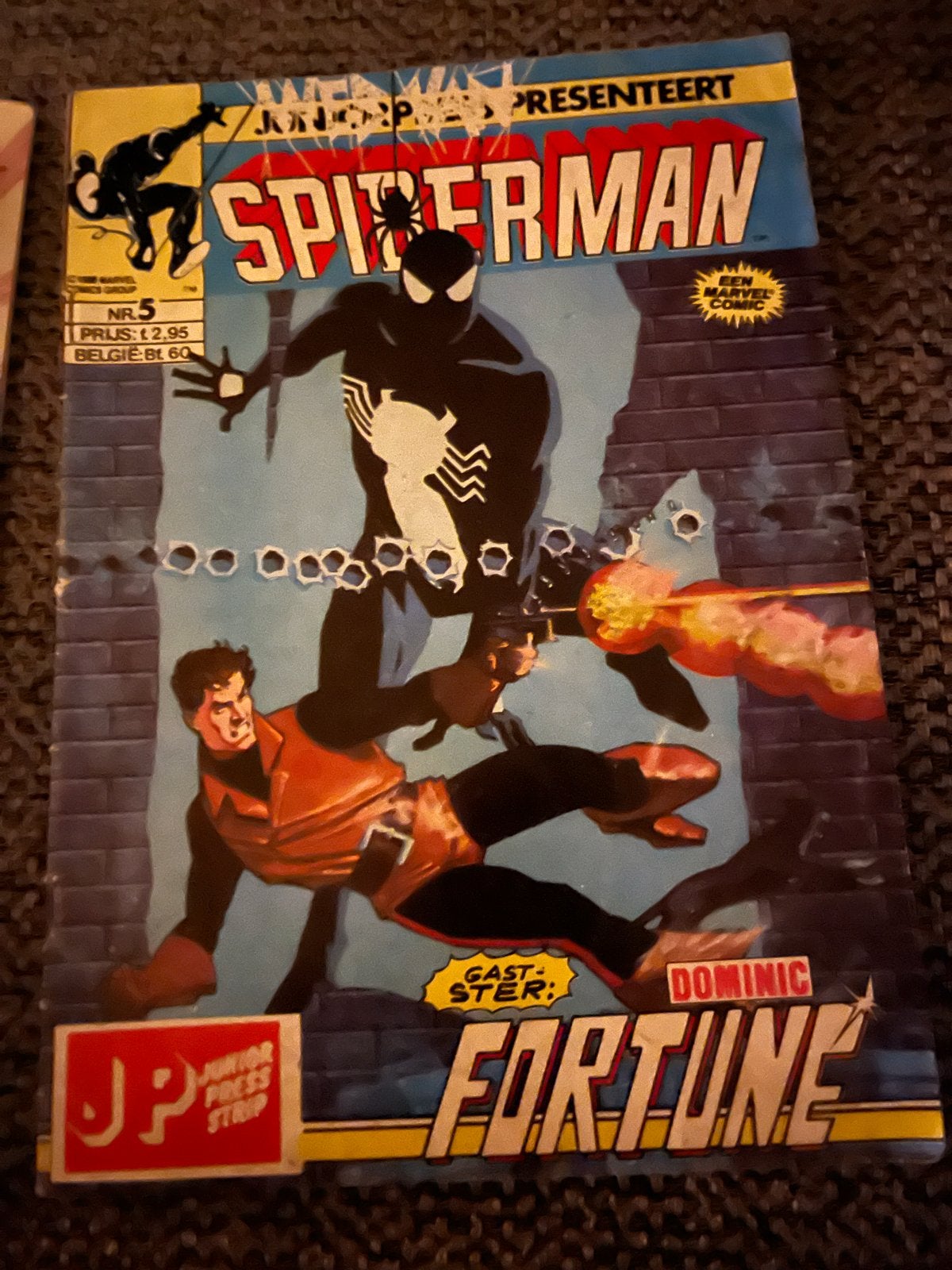 Junior Press Strip Spiderman Nr. 5 - Dominic Fortune, Eén stripboek, Ophalen of Verzenden, Gelezen