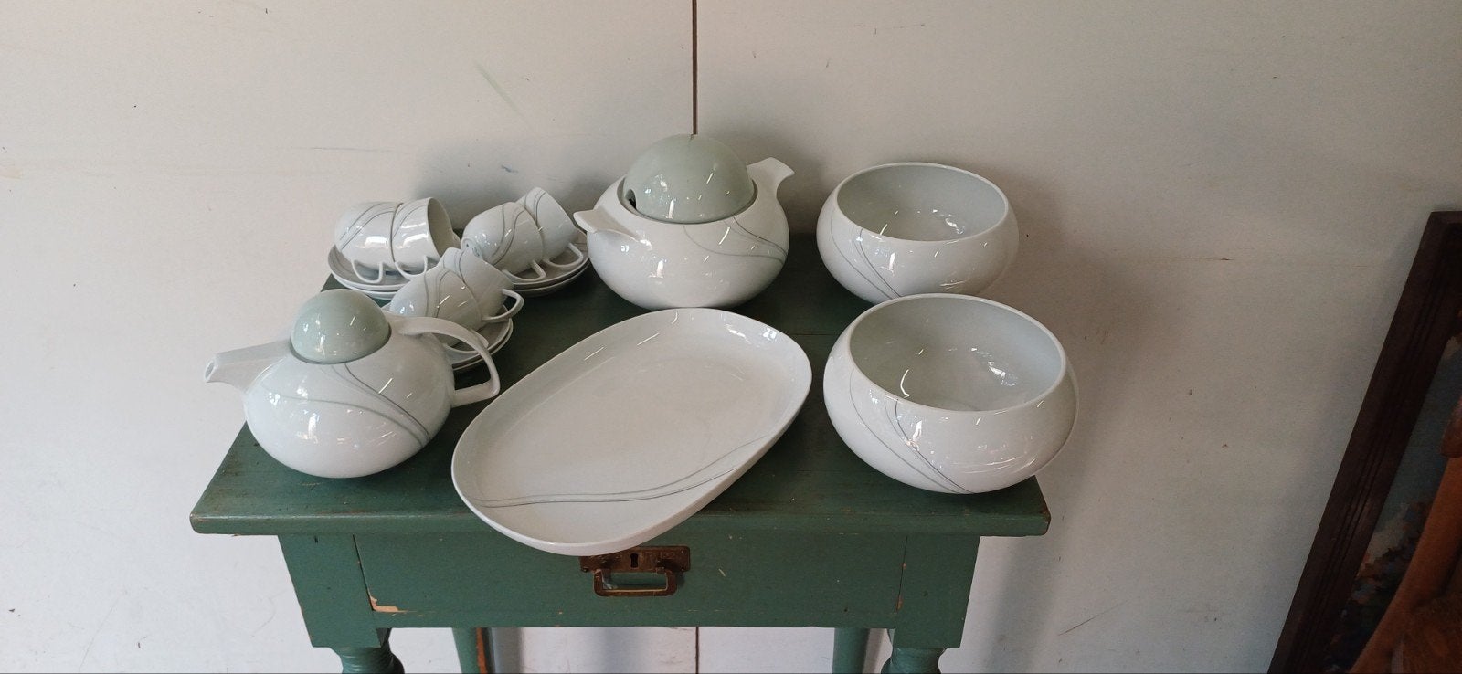 Mooi vintage scherzer bavaria porselijn servies koffiepot, Antiek en Kunst, Ophalen of Verzenden