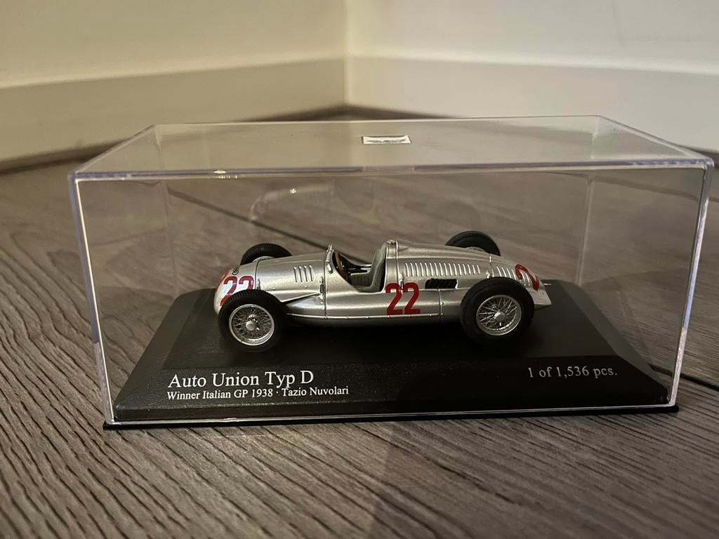 1:43 Auto Union Typ D (Audi) 1938, Ophalen of Verzenden, Zo goed als nieuw, Auto, MiniChamps