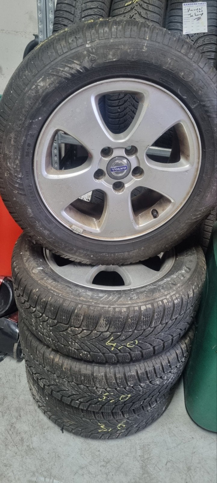 Complete winterset Volvo 5x108 ET50 - Dunlop Wintersport, Ophalen, Gebruikt, 16 inch, Banden en Velgen