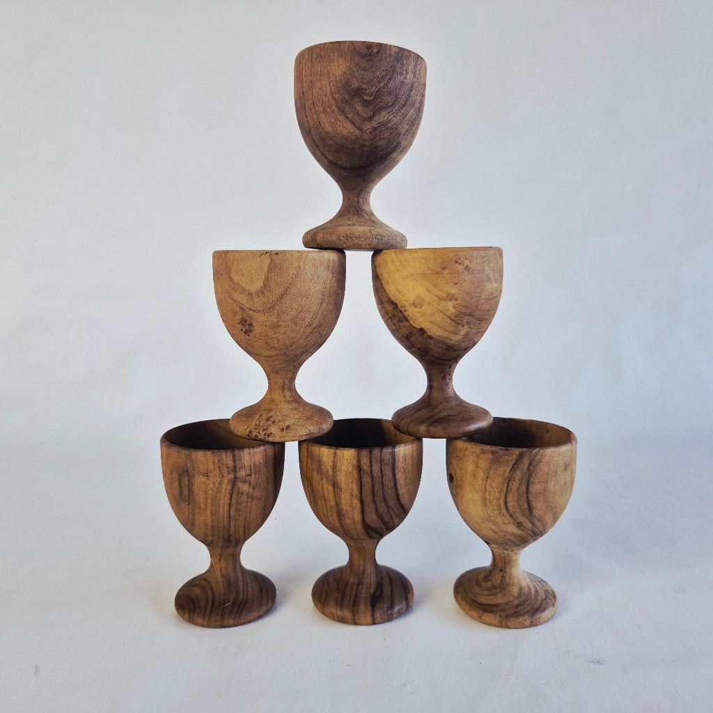 Vintage Massief Houten Eierdopjes, Verzenden, Huis en Inrichting