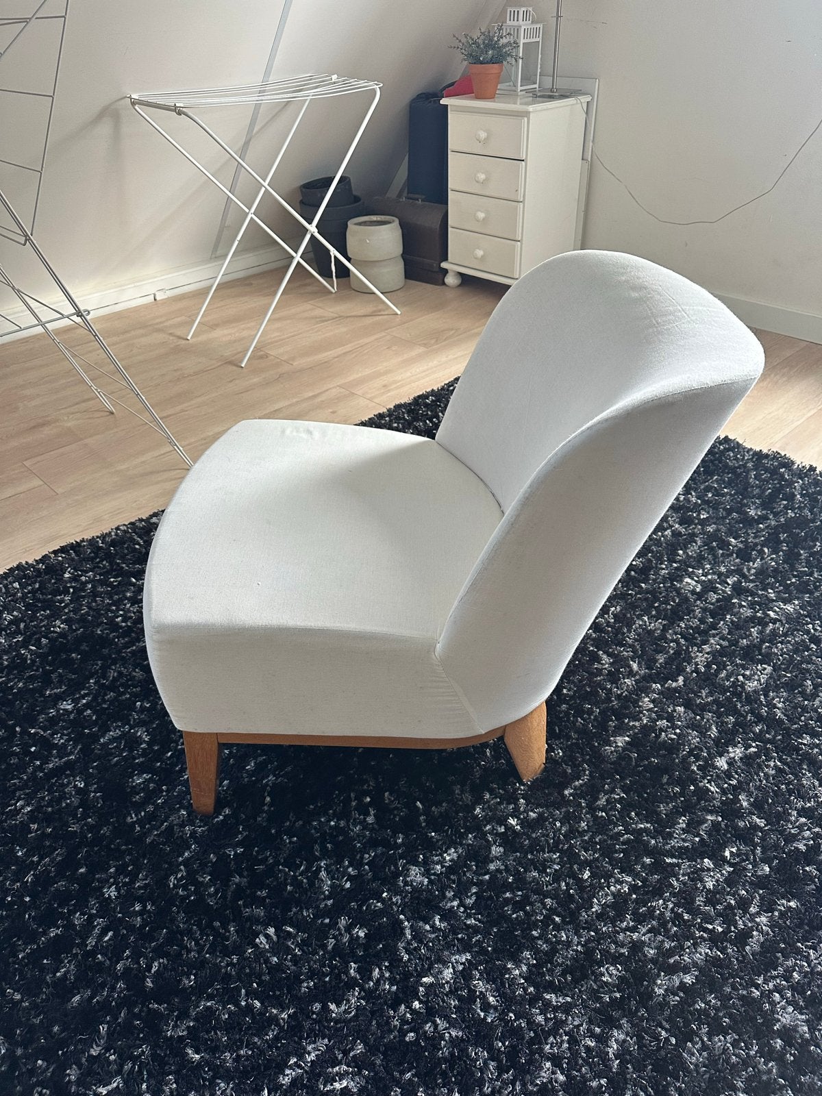 Stijlvolle Witte Fauteuil - Comfortabel en Modern Design, Huis en Inrichting, Ophalen, Gebruikt, Wit, Eén