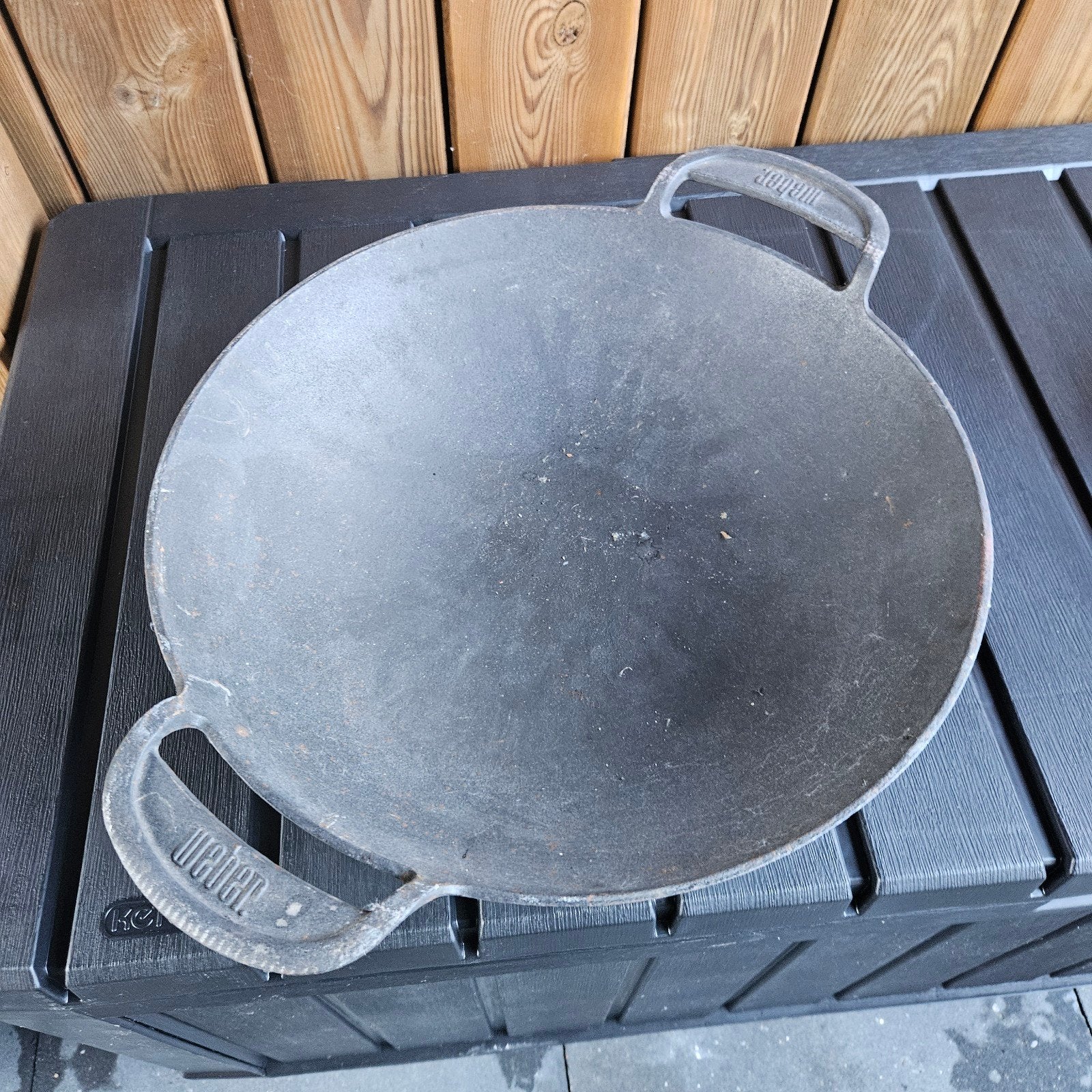 Weber GBS Gietijzeren Plancha Pizzasteen Wok Set, Ophalen of Verzenden, Gebruikt, Weber