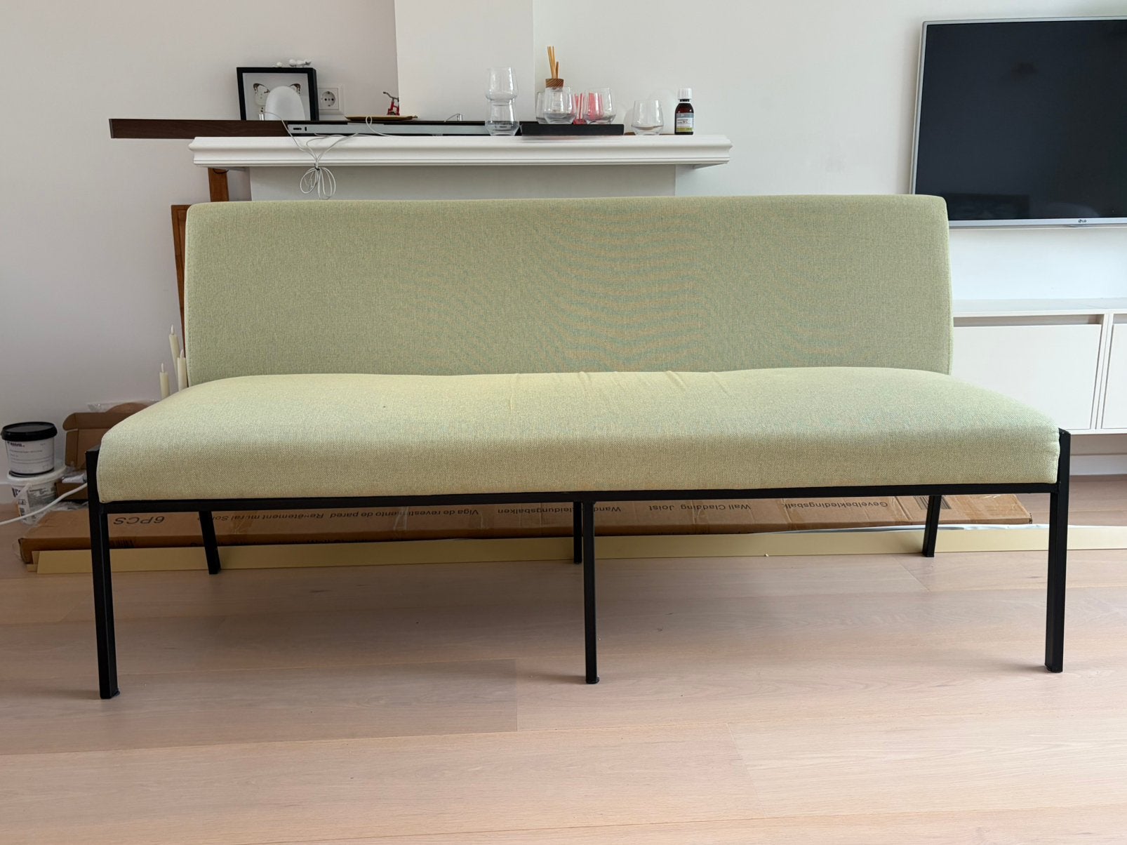 Eetkamerbank 3,4 persoons - modern - comfortabel- sali, Huis en Inrichting, Banken | Bankstellen, Ophalen, Minder dan 75 cm, Driepersoons