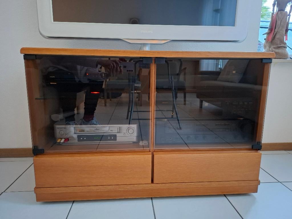 Televisiekastje licht eikenhout, Huis en Inrichting, Kasten | Televisiemeubels, Ophalen, Gebruikt, Eikenhout, 50 tot 100 cm