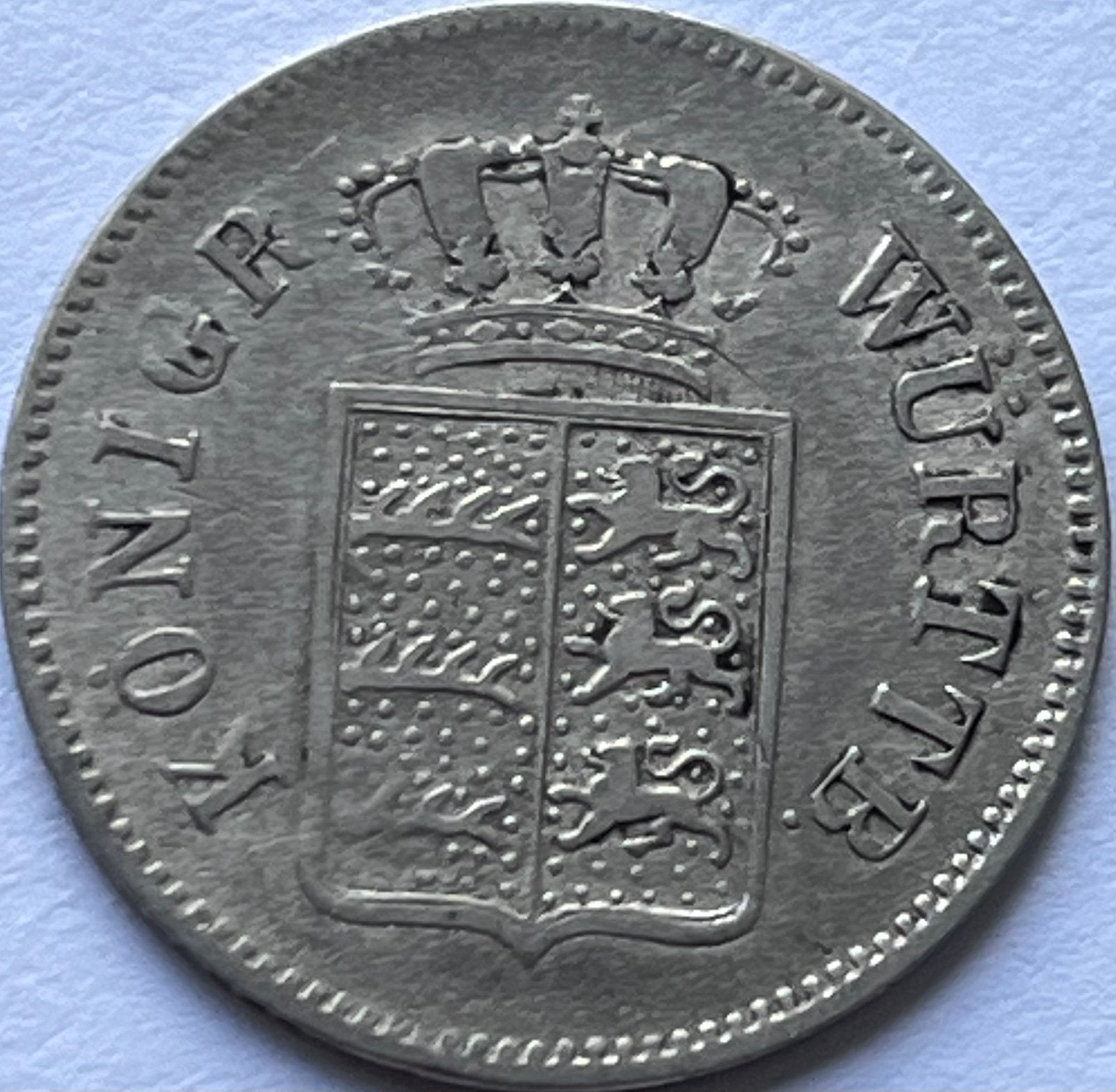 Württemberg zilveren zes kreuzer 1852, Ophalen of Verzenden, Duitsland, Losse munt, Zilver