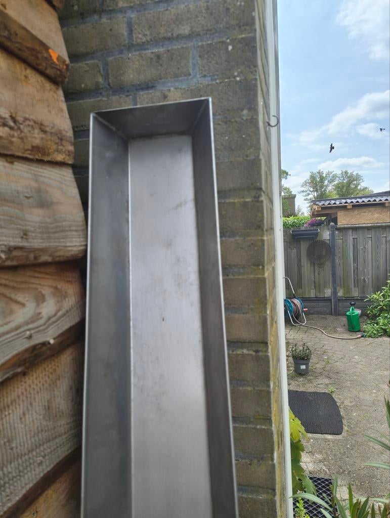 RVS dakgoot of goot, Ophalen, Gebruikt, 2 tot 4 meter, Rvs