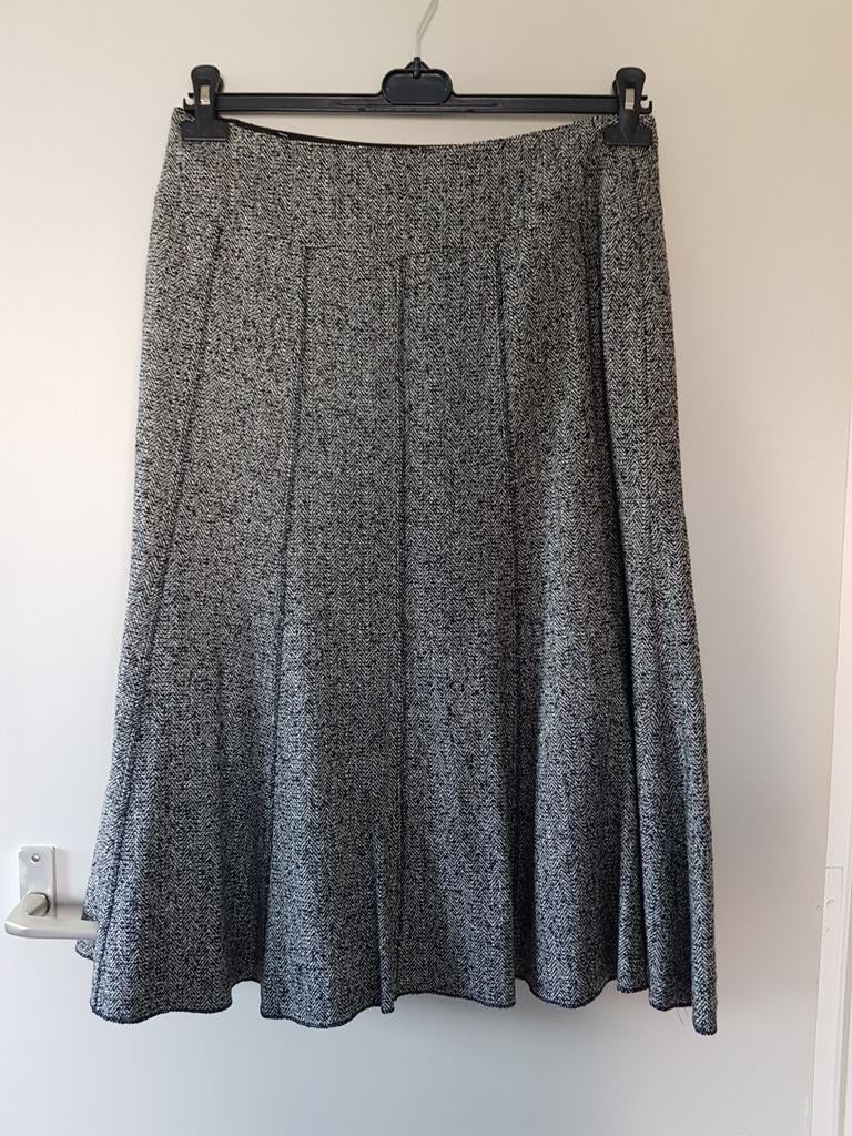 Seda Zwart/Wit Geruite Rok Maat S met Ritssluiting, Kleding | Dames, Rokken, Nieuw, Maat 36 (S), Zwart, Onder de knie, Ophalen of Verzenden
