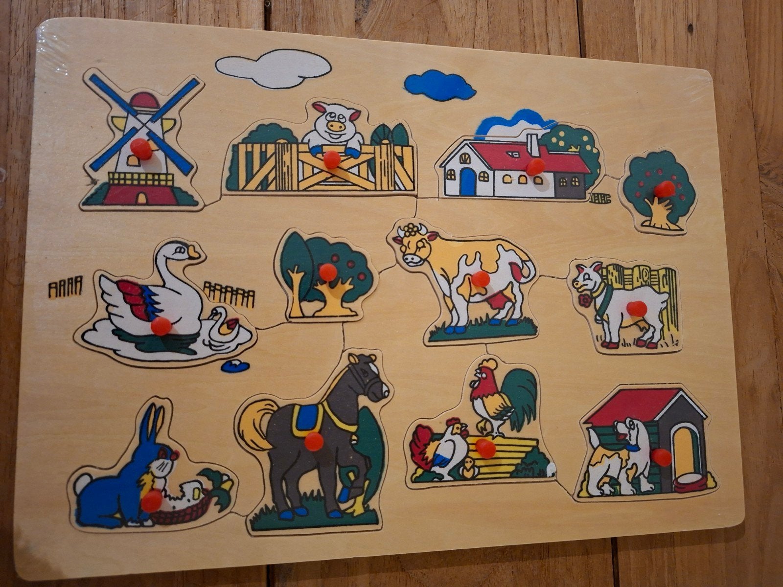 Houten boerderij puzzel  - NIEUW, Ophalen, Nieuw, Van hout, Minder dan 10 stukjes