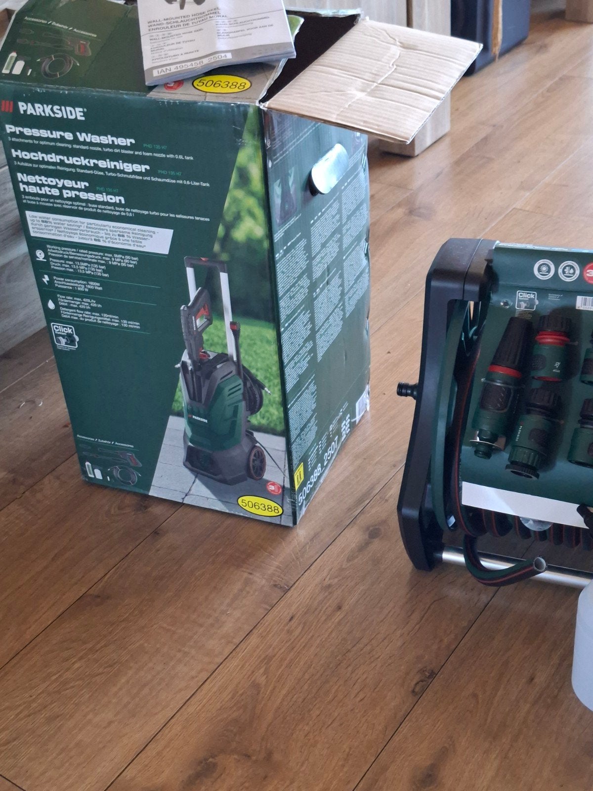 Parkside Hogedrukreiniger PHD 135 C2 met accessoires, Ophalen, Zo goed als nieuw, Parkside
