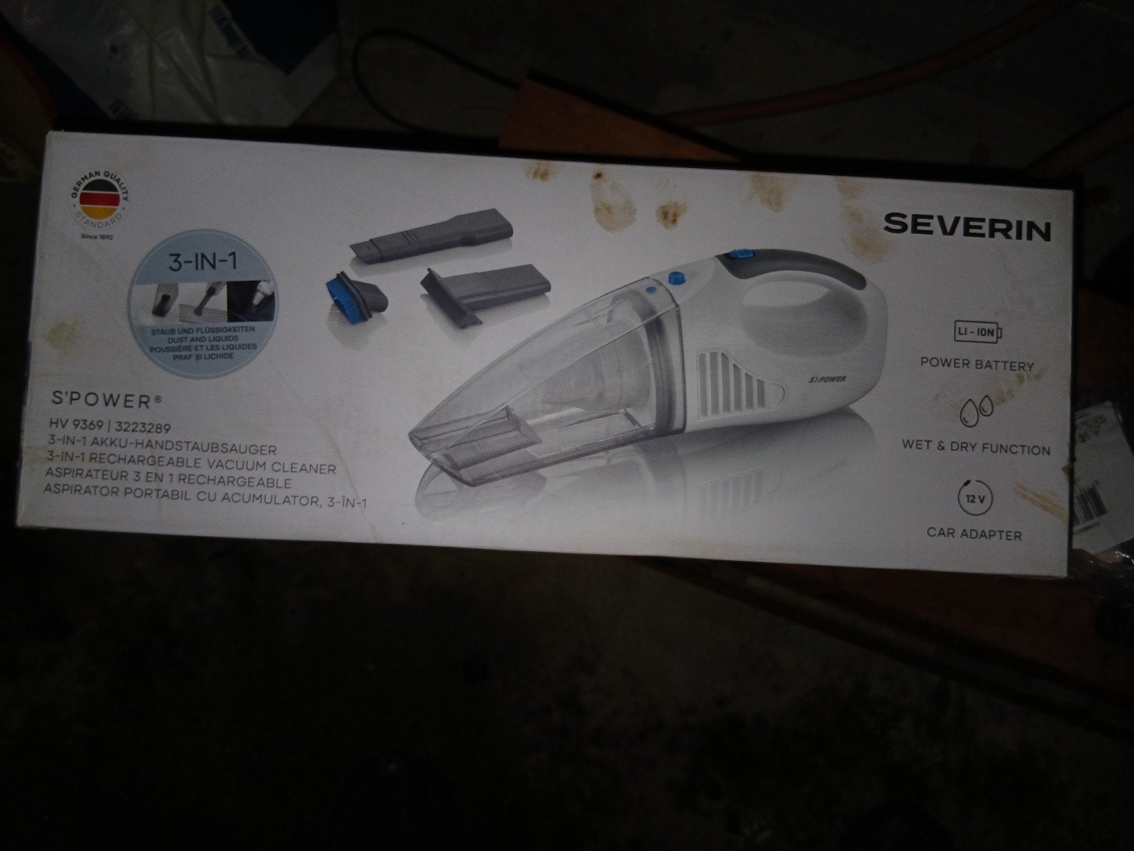 Severin S'POWER 3-in-1 Accu Kruimeldief - Nat & Droog, Kruimeldief, Ophalen of Verzenden, Reservoir, Nieuw