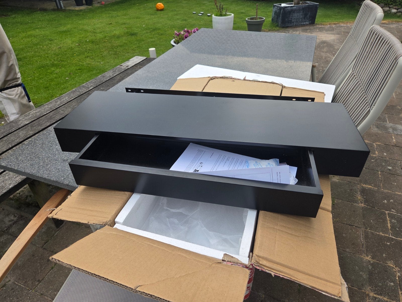 Nieuw Wandplankje met lade, Ophalen of Verzenden, Nieuw