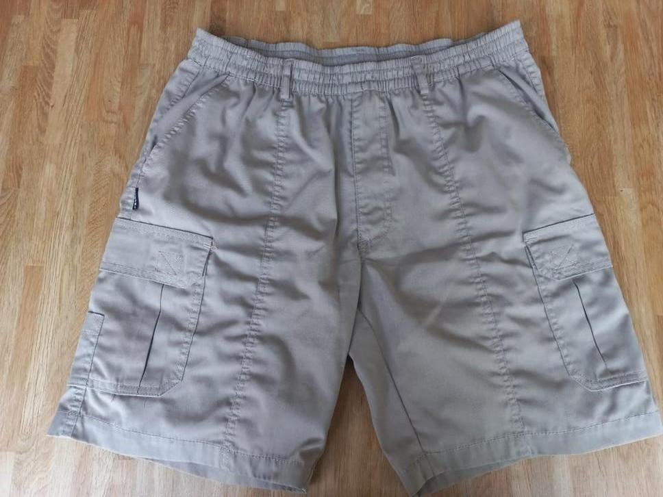 Korte broek heren - LEYNA - Beige - Maat M, LEYNA, Maat 48/50 (M), Beige, Ophalen of Verzenden