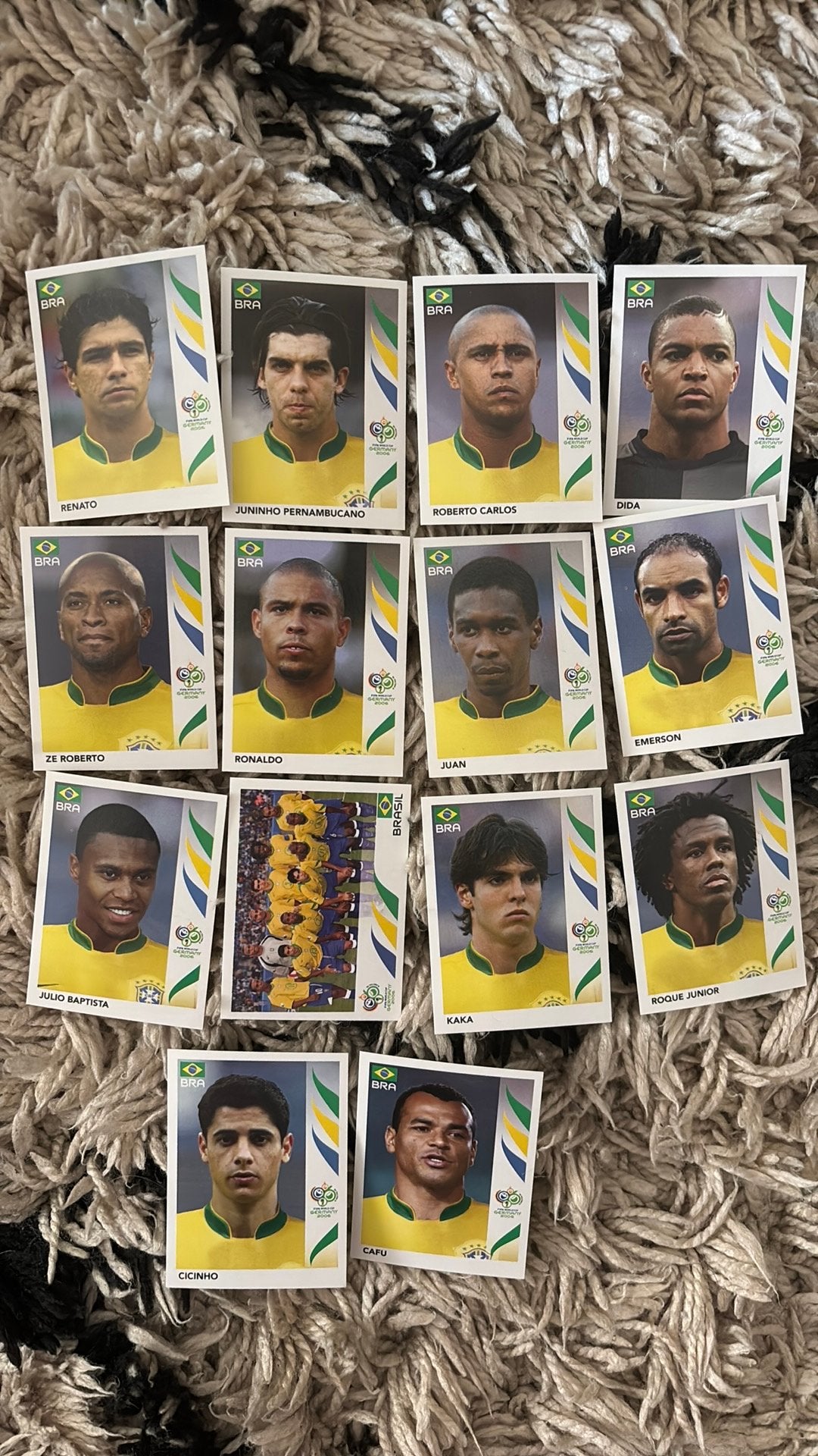 Panini WK2006 stickers als nieuw brazilie, Ophalen of Verzenden, Zo goed als nieuw, Buitenlandse clubs, Poster, Plaatje of Sticker