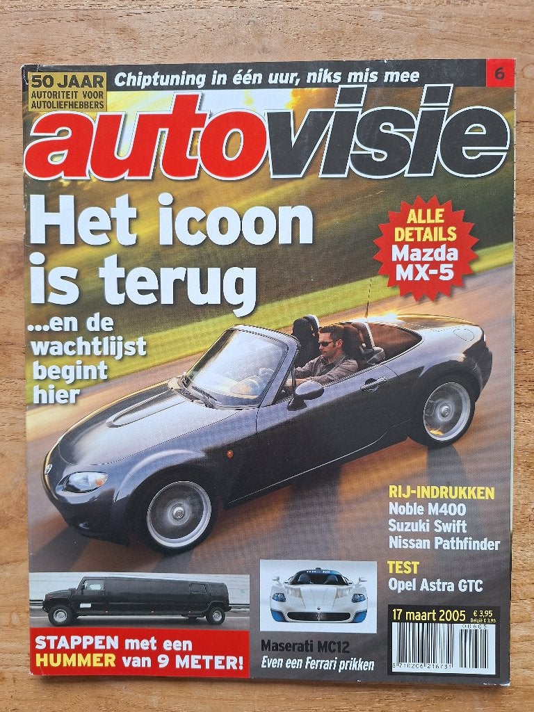 Autovisie 6 2005 Mazda MX 5 Noble M400 Astra GTC, Gelezen, Algemeen, Ophalen of Verzenden, Autovisie