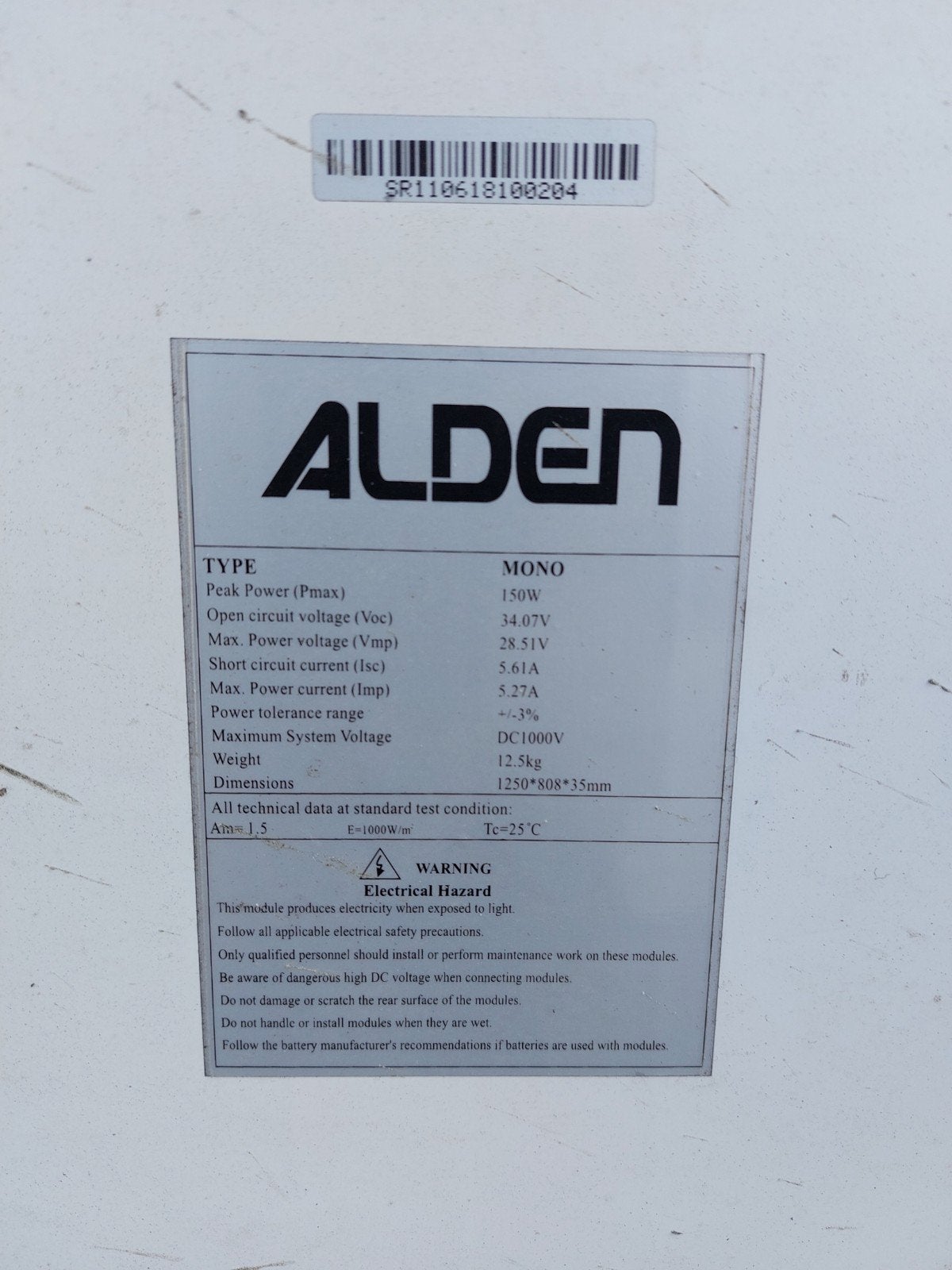 Alden 150 watt  zonnepaneel   81 x 127, Ophalen, Alden, ., Duitsland