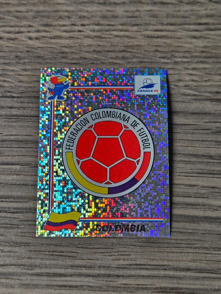 Panini World Cup Frankrijk 1998 embleem Colombia, Ophalen of Verzenden, Zo goed als nieuw, Buitenlandse clubs, Poster, Plaatje of Sticker