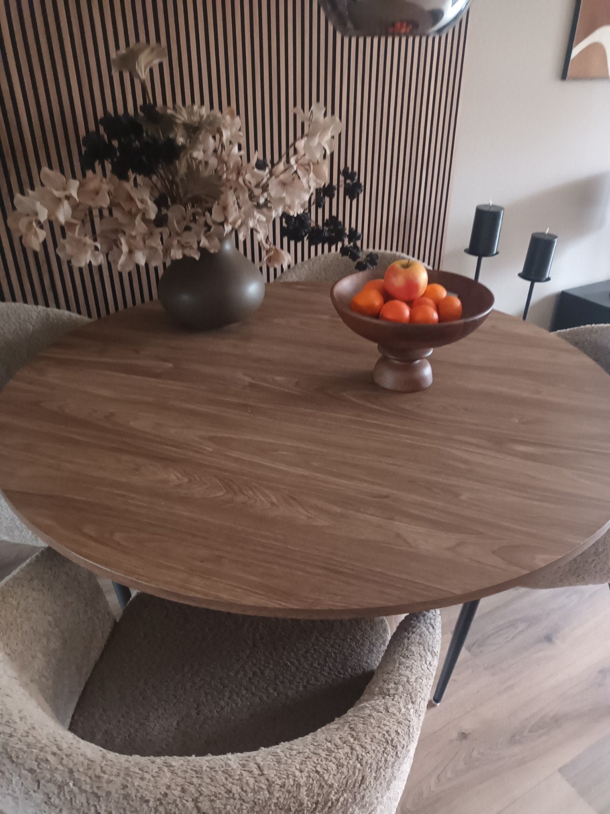 Ronde eettafel - Hout (zonder stoelen), Huis en Inrichting, Gebruikt, Rond, Ophalen of Verzenden, Modern