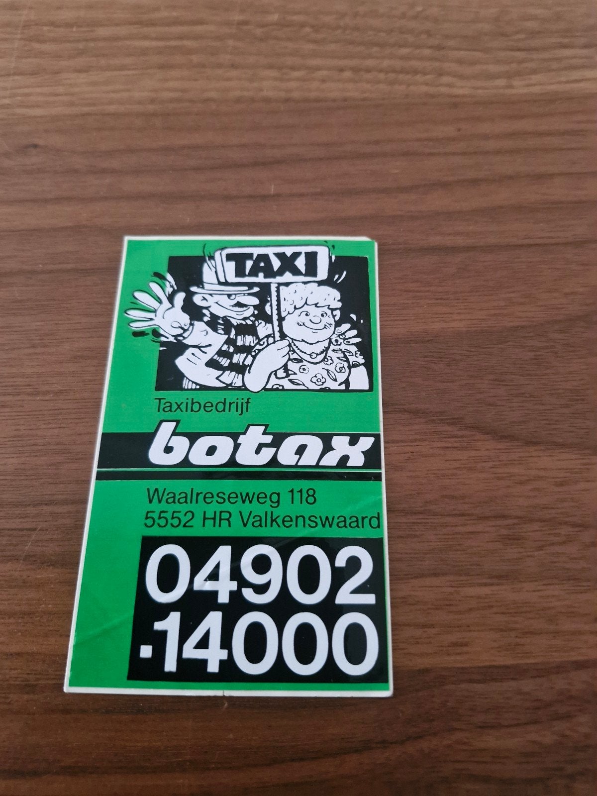 923 Vintage Taxibedrijf Botax sticker 12 x 7 cm, Ophalen of Verzenden