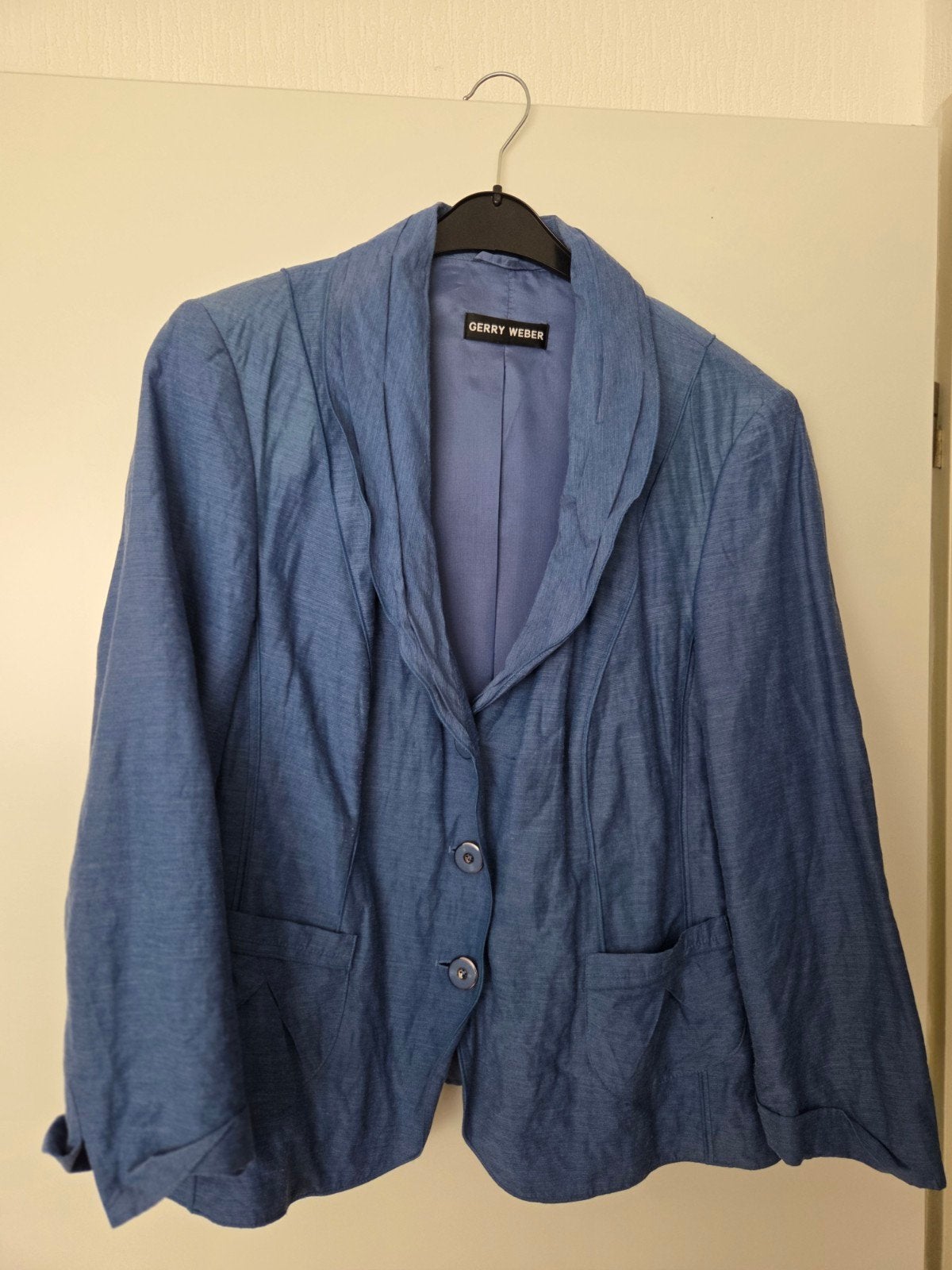 Gerry Weber Blauwe Blazer / Jasje – Maat 48, Blauw, Maat 46/48 (XL) of groter, Ophalen of Verzenden, Zo goed als nieuw