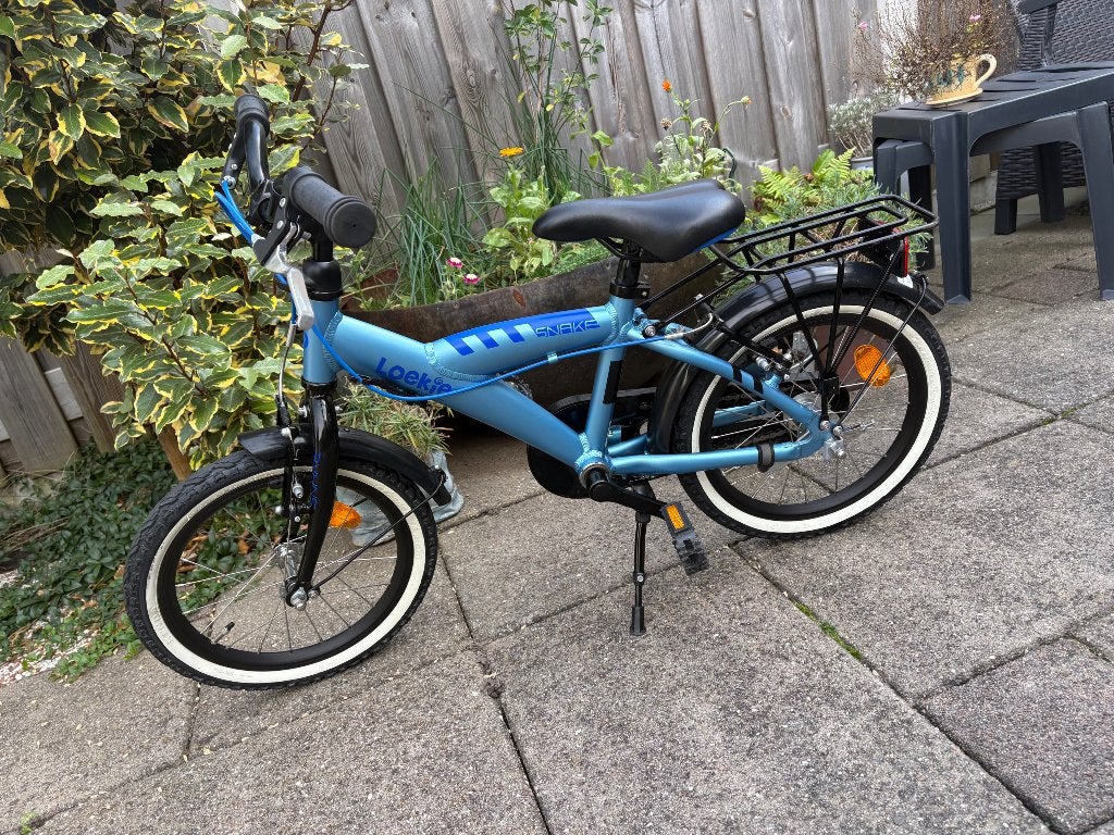 Loekie Snake fiets 16 Inch Blauw, Fietsen en Brommers, Ophalen, Terugtraprem, Zijwieltjes, 16 tot 20 inch