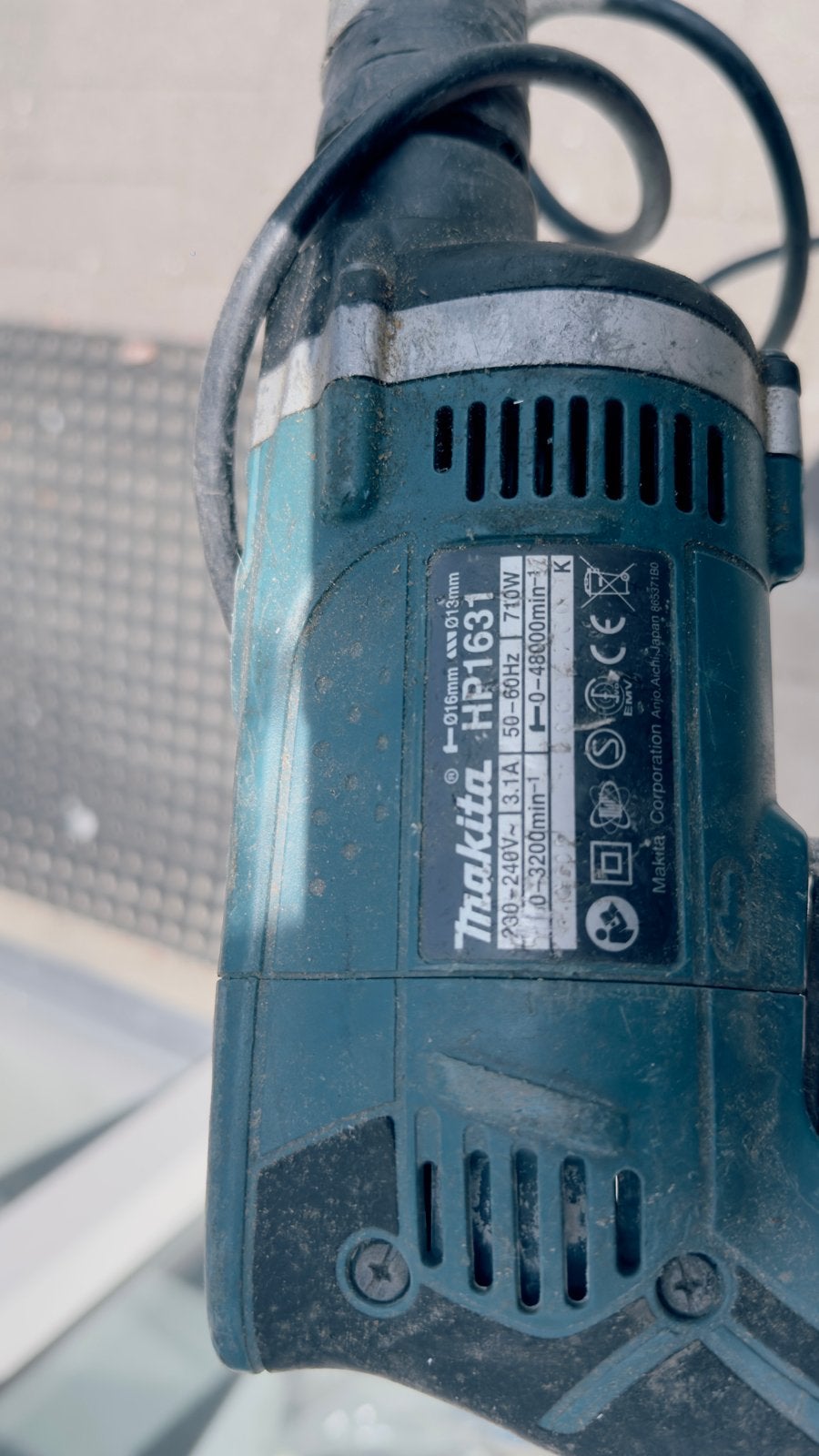 Makita HP1631  boormachine 710W, Klopboormechanisme, Ophalen, Boormachine, Gebruikt