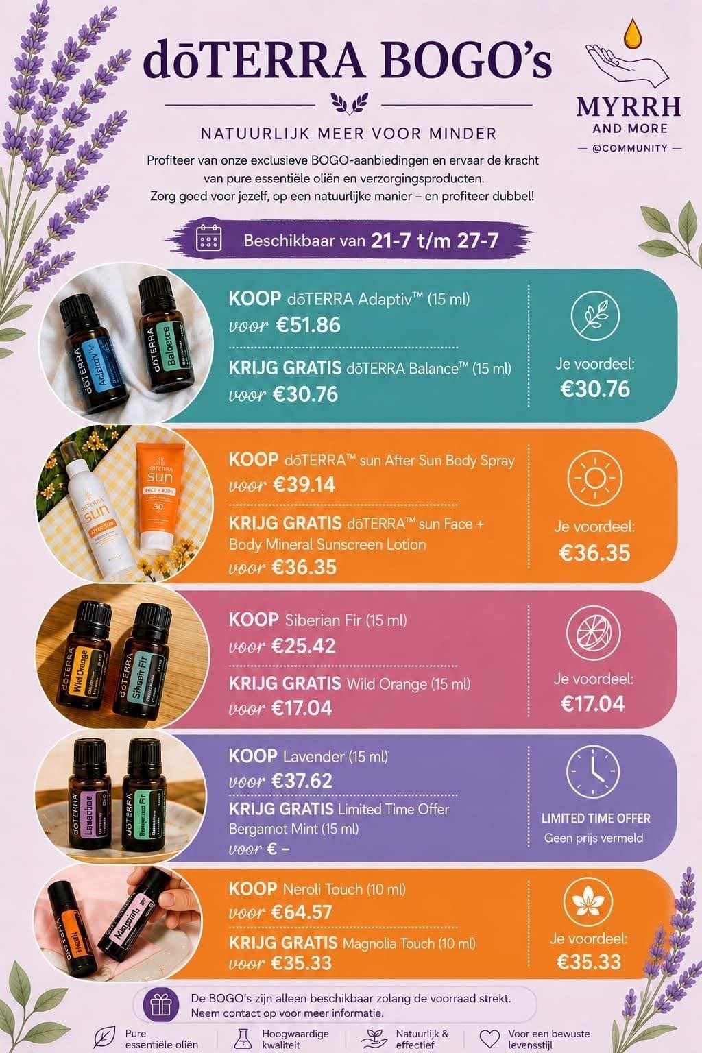 dōTERRA BOGO's: Essentiële oliën en verzorgingsproducten, Ophalen of Verzenden, Nieuw, Overige typen