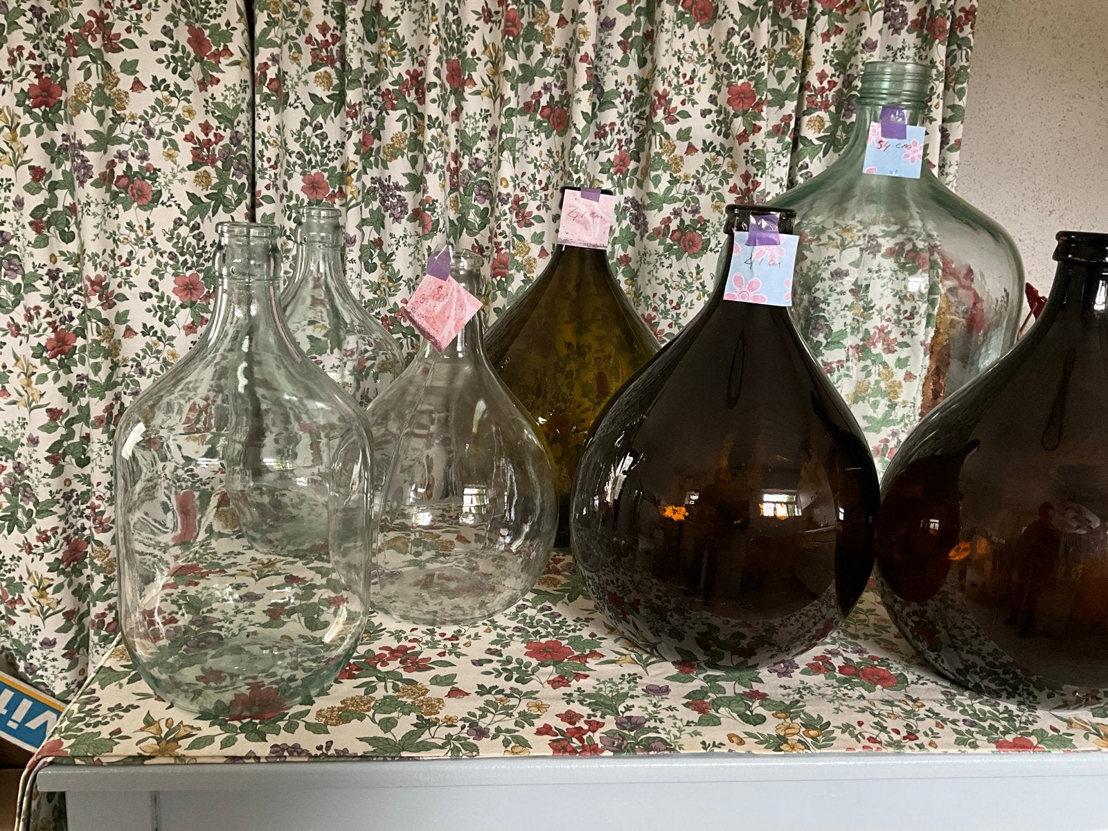 Grote glazen flessen / mandflessen - diverse maten, Antiek en Kunst, Ophalen
