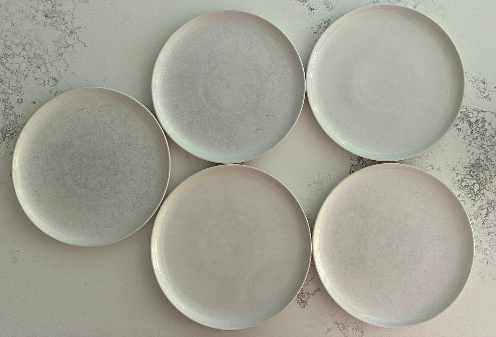 5 witte en 5 blauwe borden (+2 borden met stukje eraf), Ophalen, Hema, Gebruikt, Bord(en)