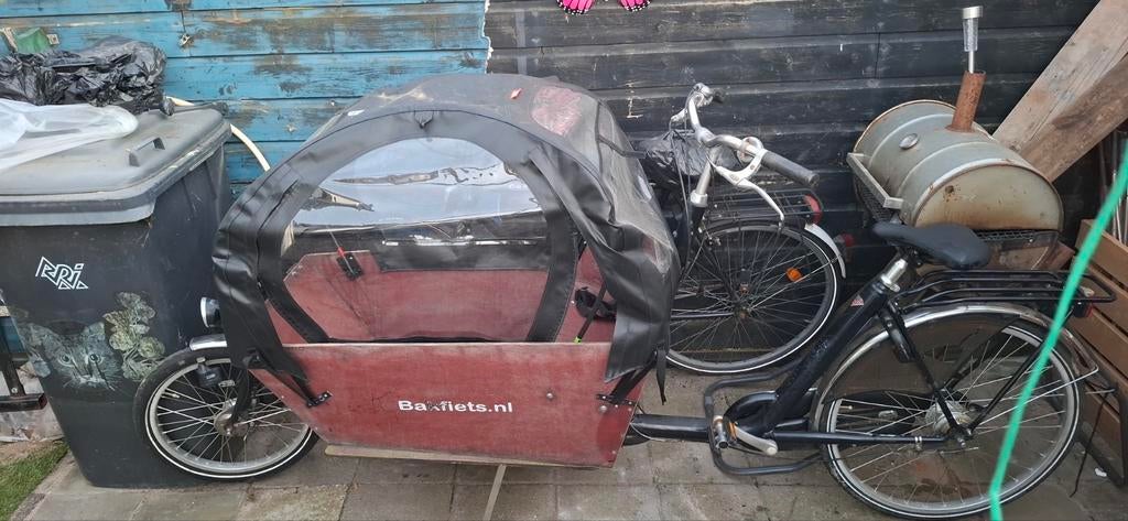 Bakfiets met huif - Ideaal voor kinderen en boodschappen, Overige merken, Gebruikt, Huif, Ophalen of Verzenden