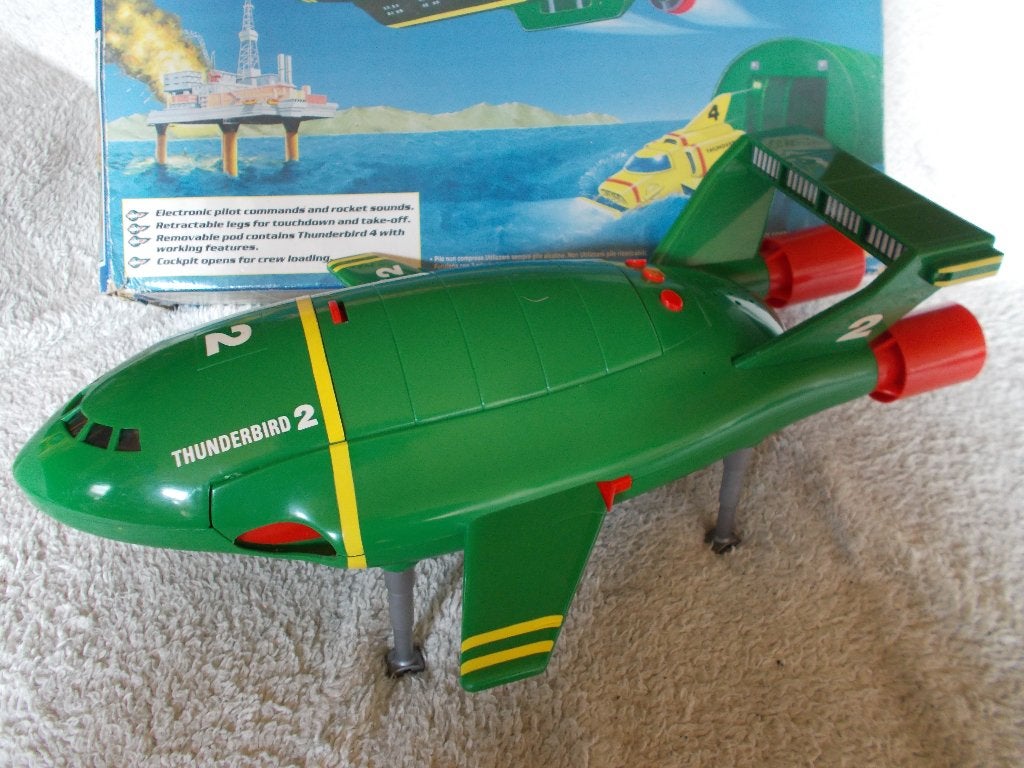 1992 Matchbox GROTE THUNDERBIRDS 2 + 4 (Ca. 40 cm!) + SOUND!, Verzamelen, Ophalen of Verzenden, Zo goed als nieuw