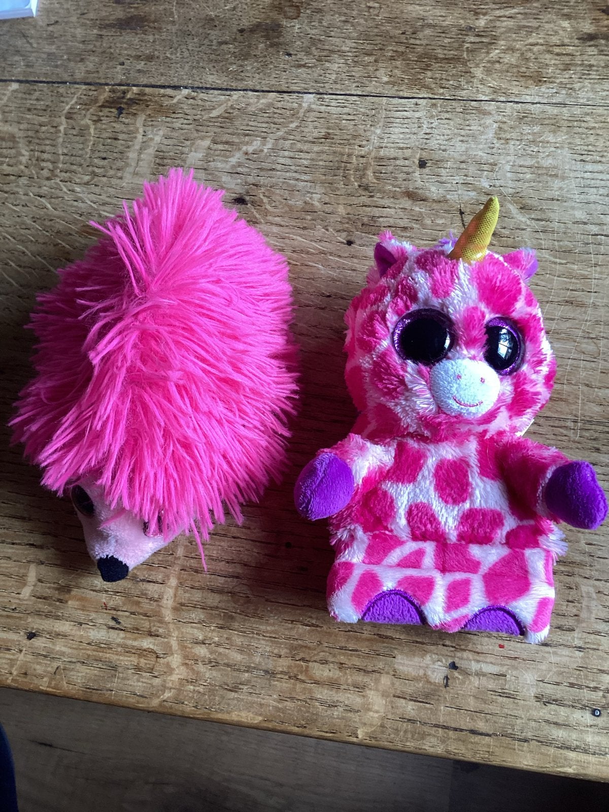 TY Knuffeldieren: Roze Egel Lilly en Eenhoorn Uni, Kinderen en Baby's, Speelgoed | Knuffels en Pluche, Zo goed als nieuw, Eenhoorn