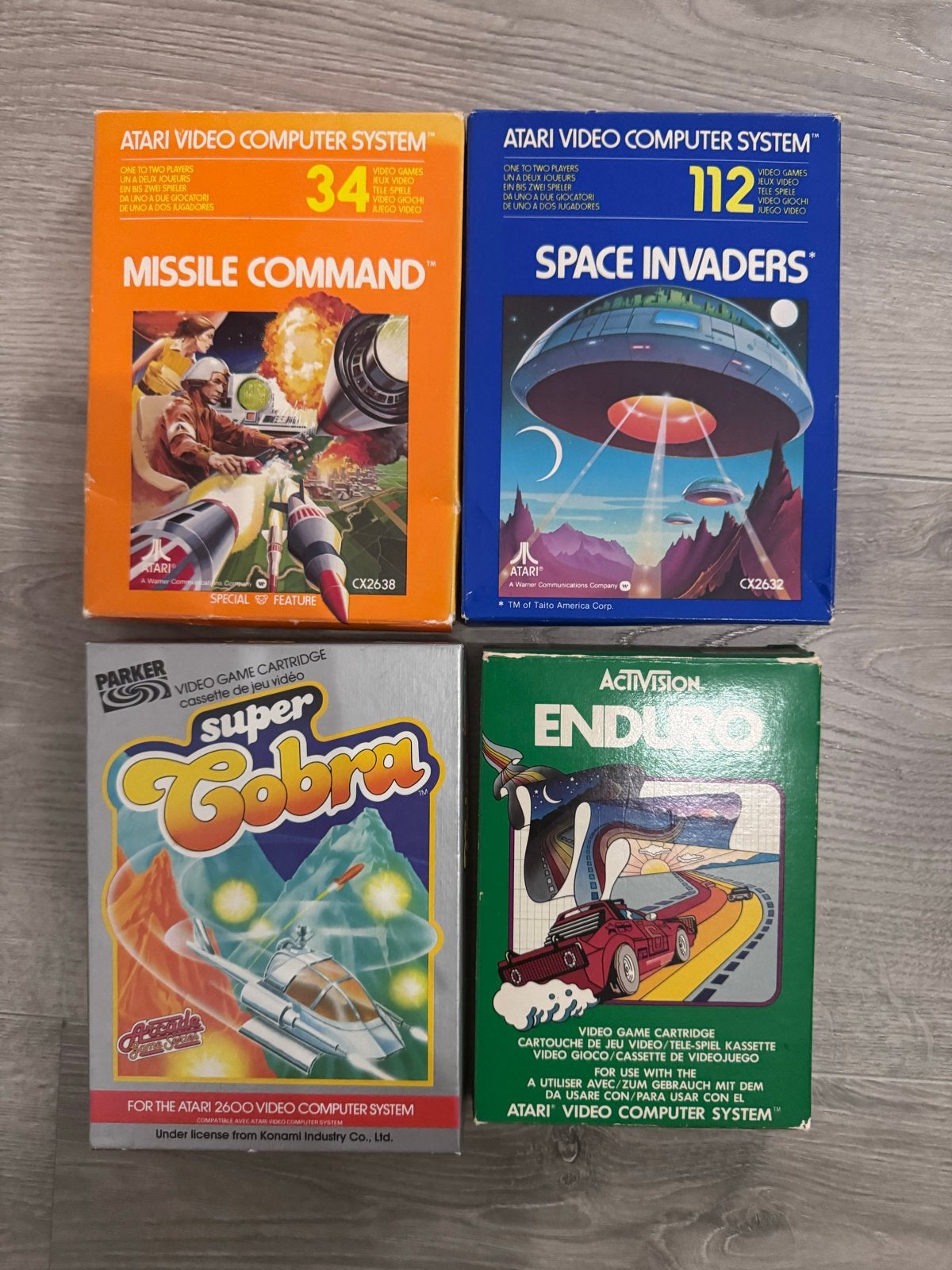 Atari 2600 Spellen: Missile Command, Space Invaders, Super C, Avontuur en Actie, 1 speler, Ophalen of Verzenden, Zo goed als nieuw