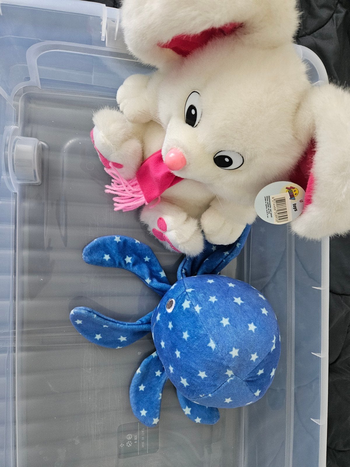 Knuffelkonijn en blauwe octopus knuffel, Kinderen en Baby's, Speelgoed | Knuffels en Pluche, Konijn, Ophalen of Verzenden, Middelgroot (20 tot 80 cm)