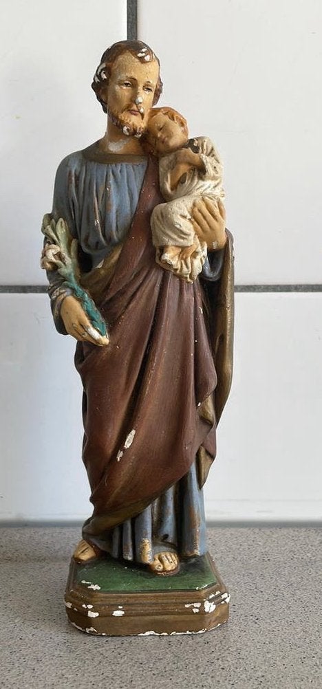 Prachtig beeld Jozef van Nazareth met zoon Jezus, Ophalen of Verzenden