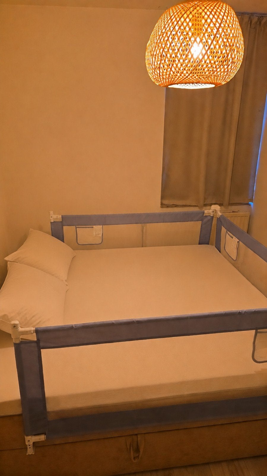 3x HeppieBabie Bedhekje Universeel - 150 CM - Grijs, 70 tot 85 cm, 140 tot 160 cm, Zo goed als nieuw, Ophalen