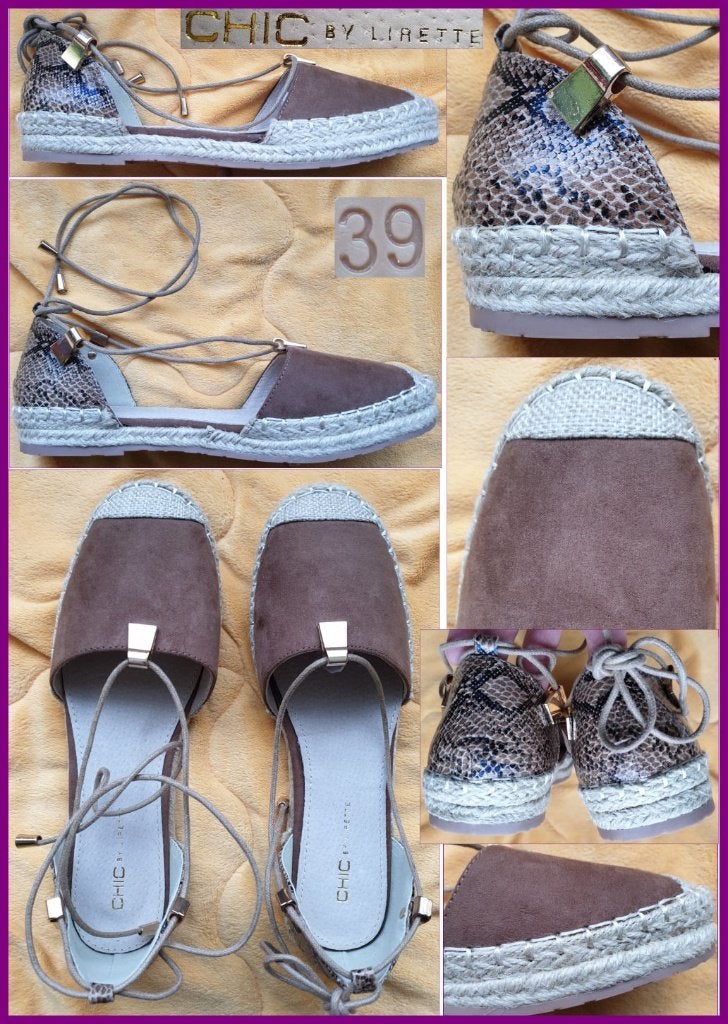CHIC by Lirette leren espadrilles/sandalen maat 39 nieuw, Nieuw, Ophalen of Verzenden, Espadrilles of Moccasins, CHIC by Lirette