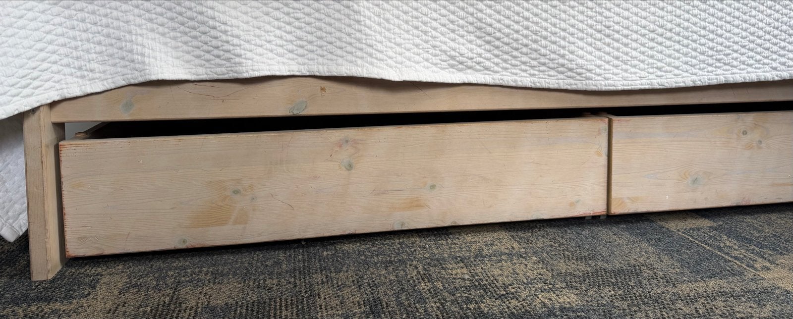 Twee opberglades voor onder (Lifetime)bed - Gebruikt, Huis en Inrichting, Ophalen, Gebruikt, Eenpersoons, Wit