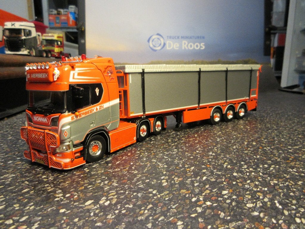 WSI Scania S. Verbeek met beltrailer en certificaat, Ophalen of Verzenden, Nieuw, Bus of Vrachtwagen, Wsi