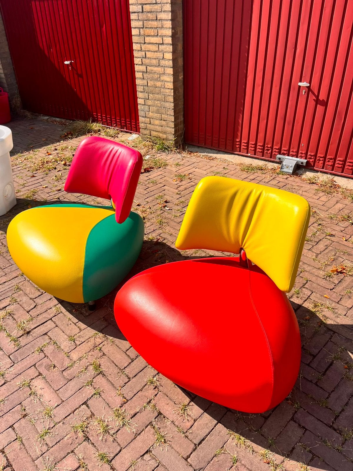 2x Leolux Pallone fauteuil, Huis en Inrichting, Ophalen, Zo goed als nieuw, 50 tot 75 cm, Leer
