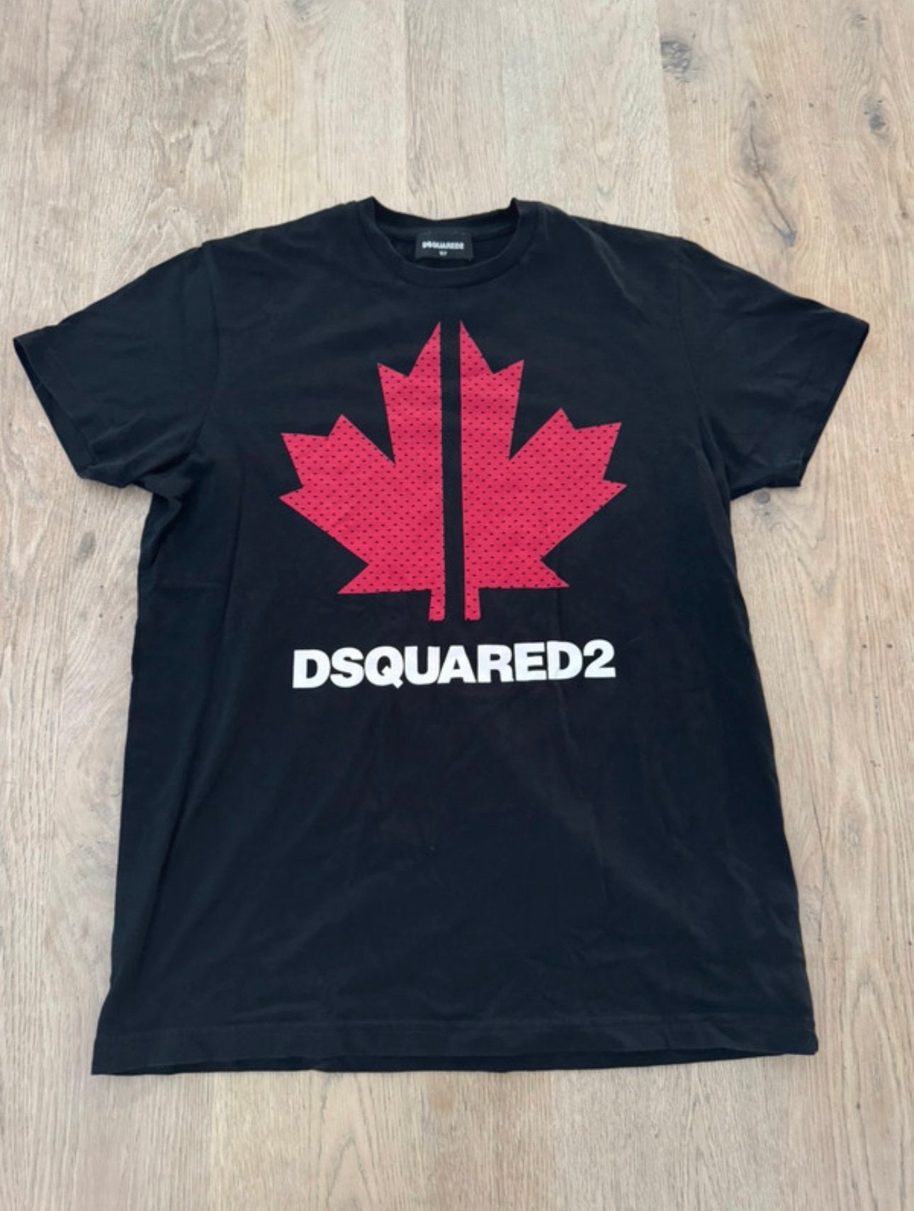 Dsquared2 shirt zwart rood mt 16, Ophalen of Verzenden, Zo goed als nieuw, Jongen of Meisje, Shirt of Longsleeve