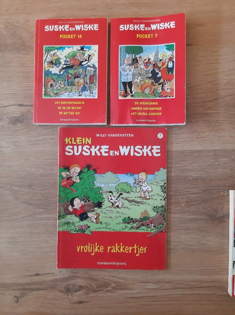 Klein Suske en Wiske En Suske en Wiske pocket nr 7 en 14, Meerdere stripboeken, Ophalen of Verzenden, Gelezen