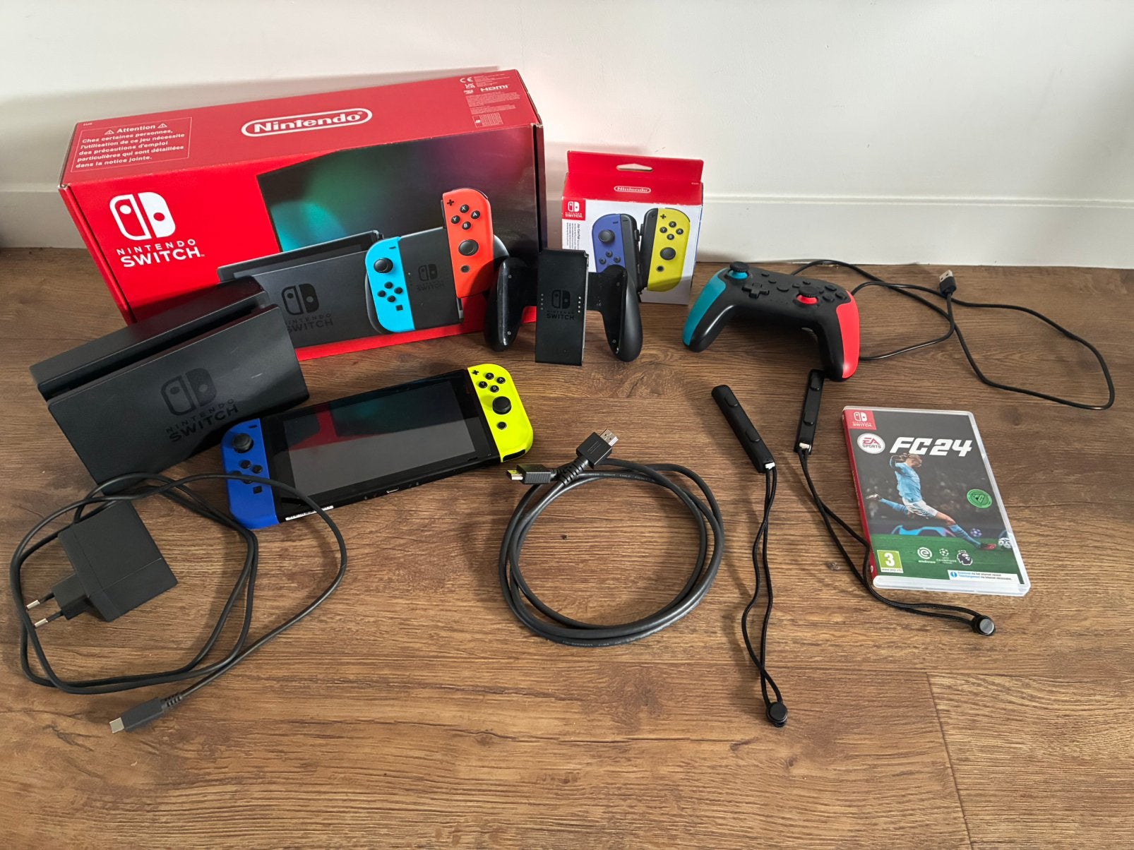 Nintendo switch v2 compleet 128GB sdkaart, extra controller, Spelcomputers en Games, Switch 2019 Upgrade, Gebruikt, Ophalen of Verzenden