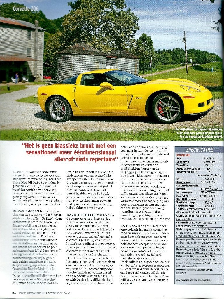 Autovisie Rij impressie Chevrolet Corvette Z06 2005, Ophalen of Verzenden, Gelezen, Chevrolet