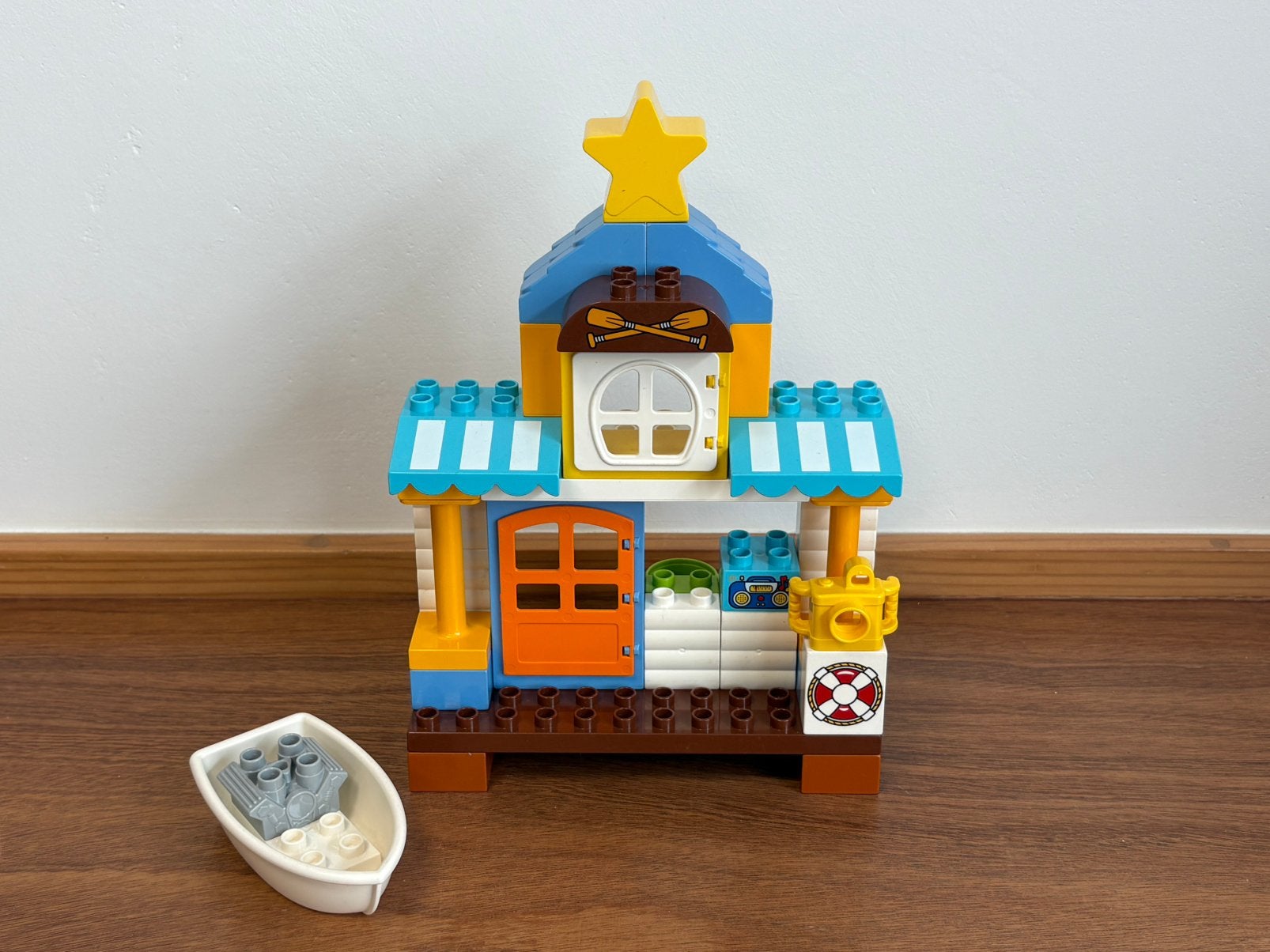 Duplo strandhuis met bootje, Ophalen of Verzenden, Zo goed als nieuw, Complete set, Duplo