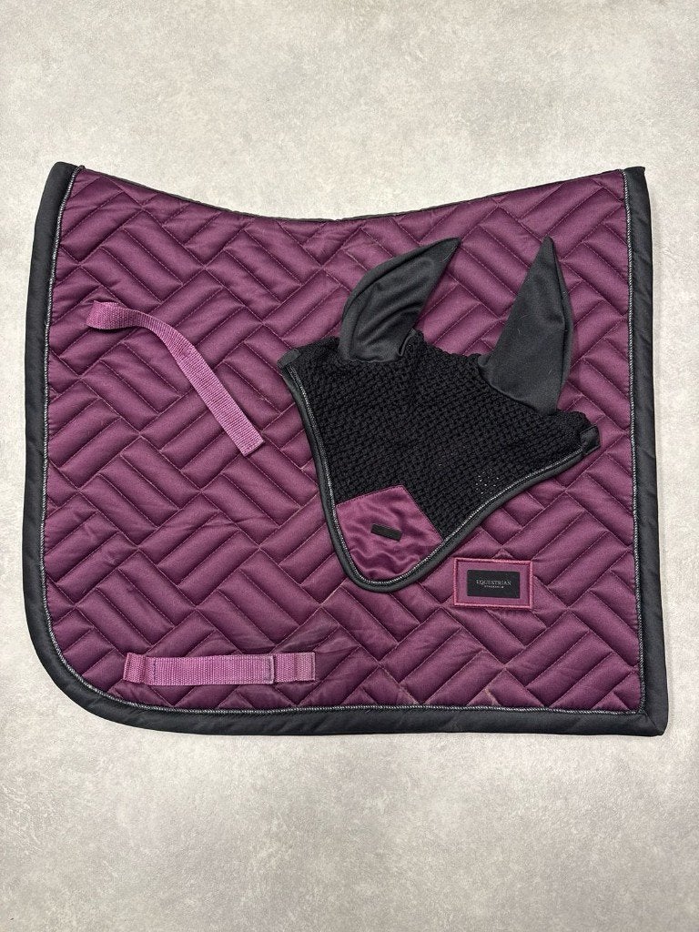Equestrian Stockholm modern purple set full dressuur, Full (L), Gebruikt, Dressuurdekje, Equestrian Stockholm